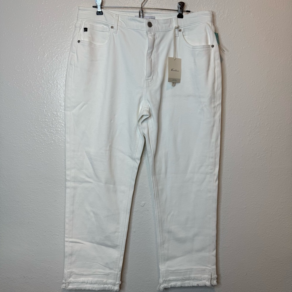 KanCan White Straight Leg Jeans
